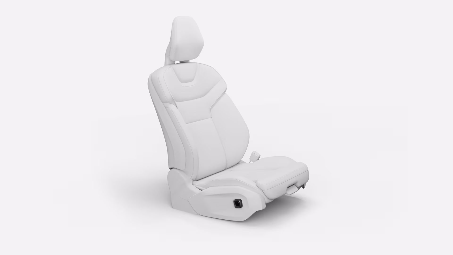 Автомобильное сиденье Volvo, обитое светлым материалом, отличается эргономичным дизайном и встроенным подголовником.